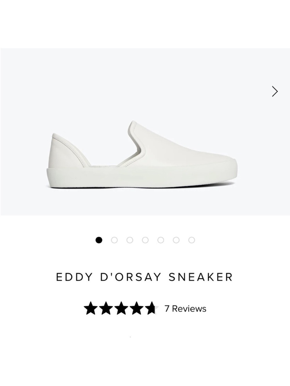 Freda Salvador Eddy D’Orsay White
Leather Slip-On Sneakers 8.5